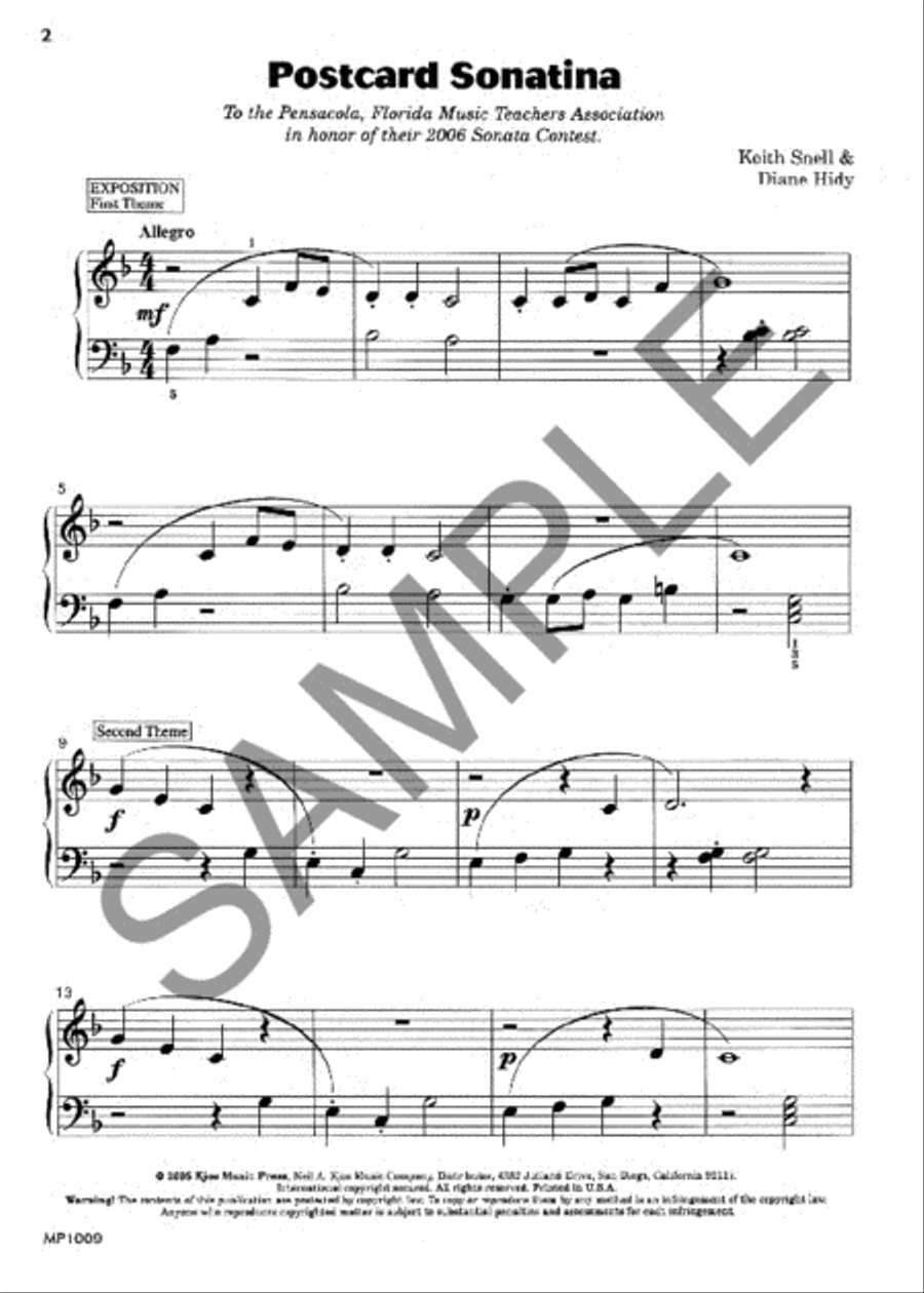 Postcard Sonatina Piano Method scores gallery preview page 2