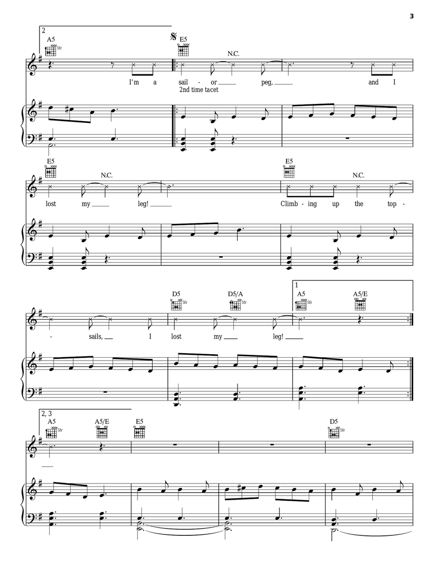I'm Shipping Up To Boston Piano, Vocal, Guitar scores gallery preview page 3