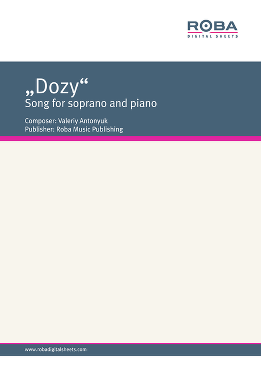 "Dozy" Song for soprano and piano on the lyrics by I. Annenskii