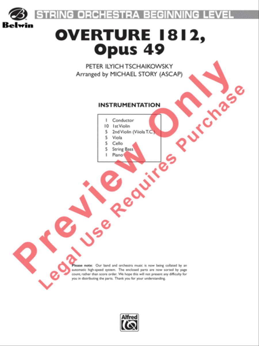 Overture 1812, Opus 49 String Orchestra scores gallery preview page 2