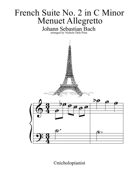 French Suite no. 2 in C minor Allegretto Menuetto image number null