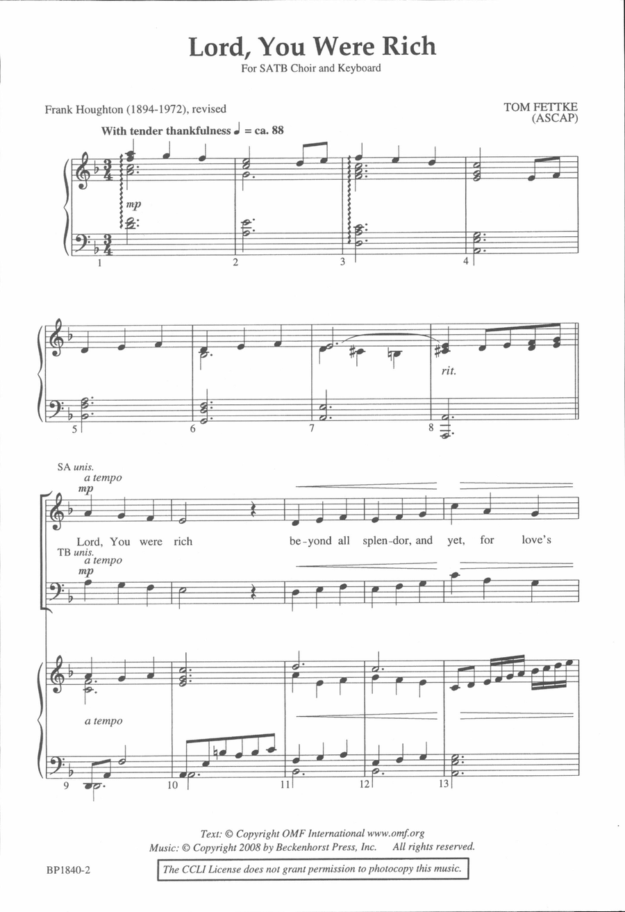 Lord, You Were Rich 4-Part scores gallery preview page 2