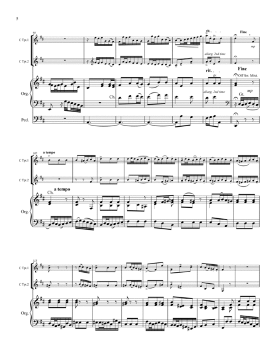 My Spirit Be Joyful - Two Trumpets and Organ Trumpet Duet scores gallery preview page 6