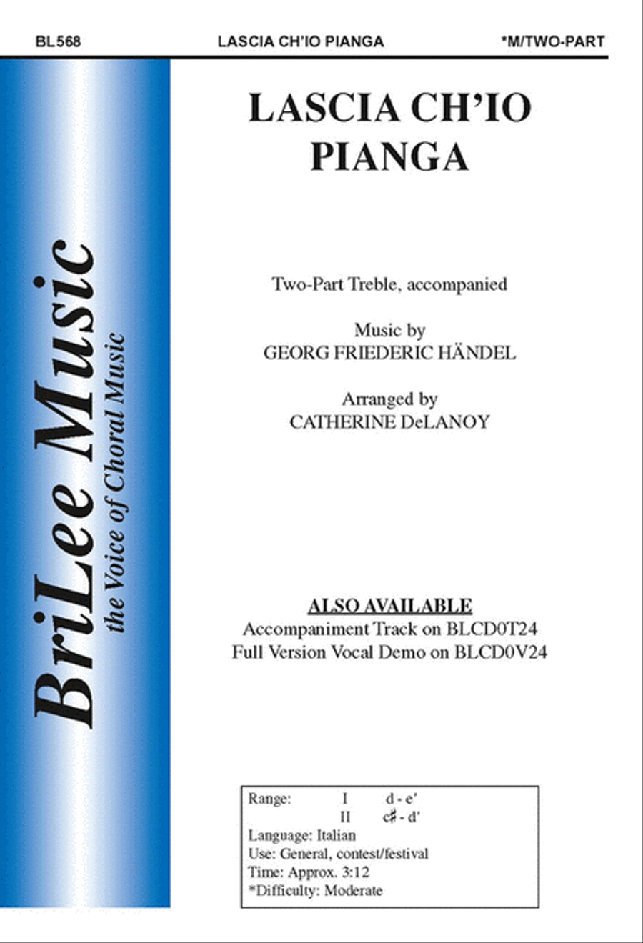 Lascia, Ch'Io Pianga 2-Part scores gallery preview page 1