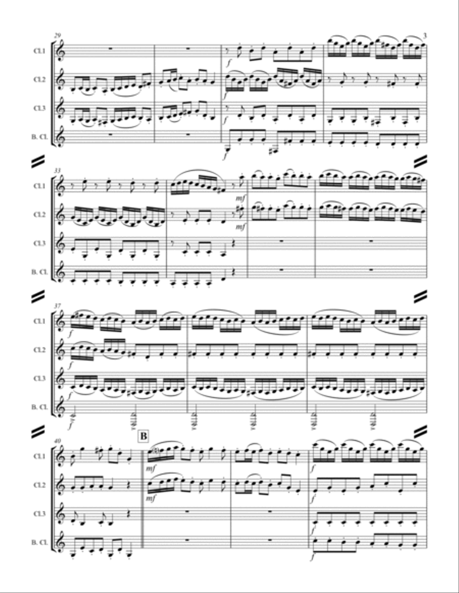 Arrival of the Queen of Sheba (for Clarinet Quartet) Clarinet Quartet scores gallery preview page 4