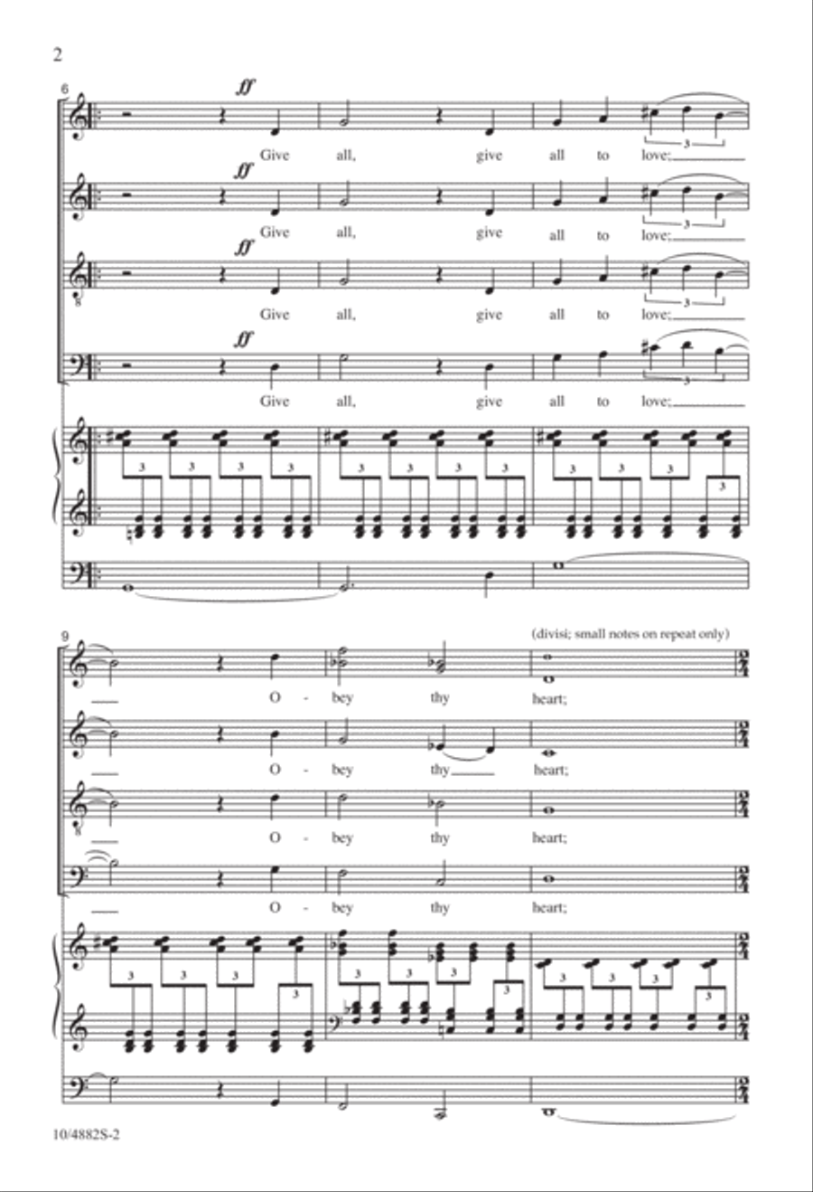 Give All to Love 4-Part scores gallery preview page 2
