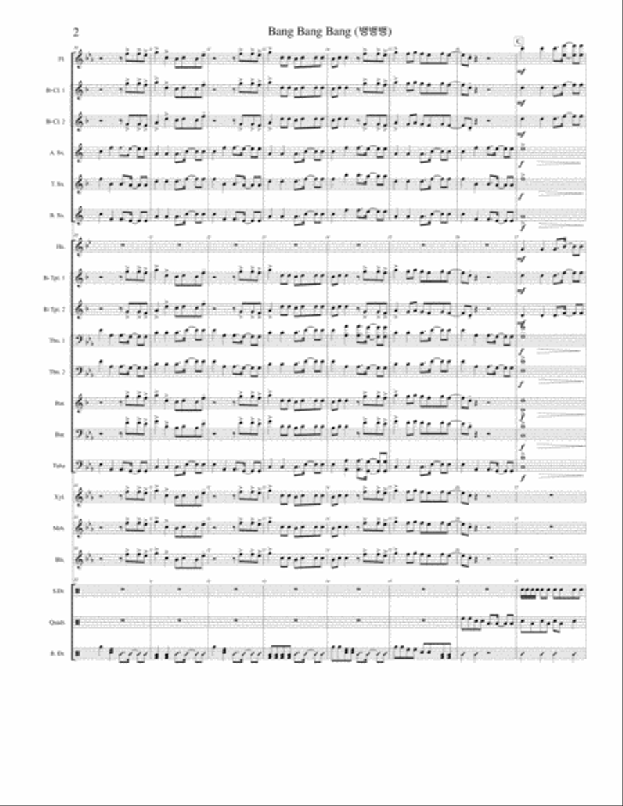 Bang Bang Bang! Marching Band scores gallery preview page 2