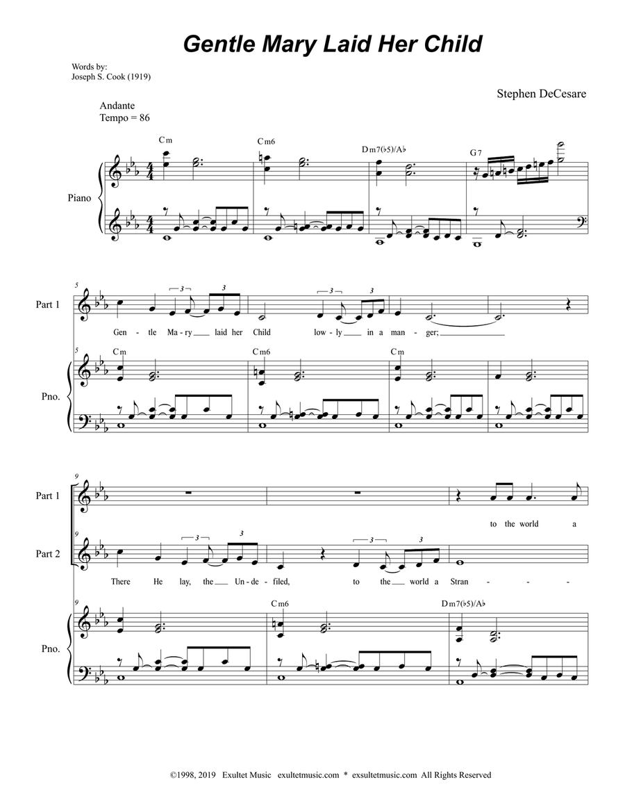 Gentle Mary Laid Her Child (for 2-part choir) 2-Part scores gallery preview page 2