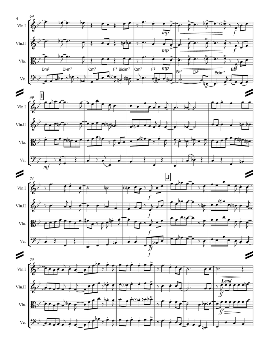 I've Got The World On A String String Quartet scores gallery preview page 5