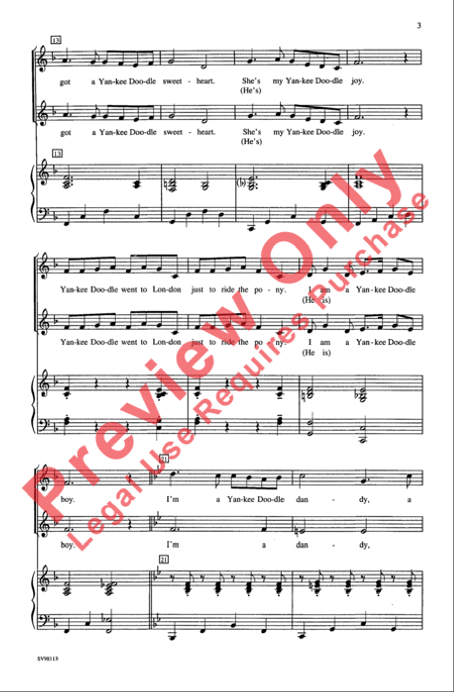 (I'm a) Yankee Doodle Dandy 2-Part scores gallery preview page 3