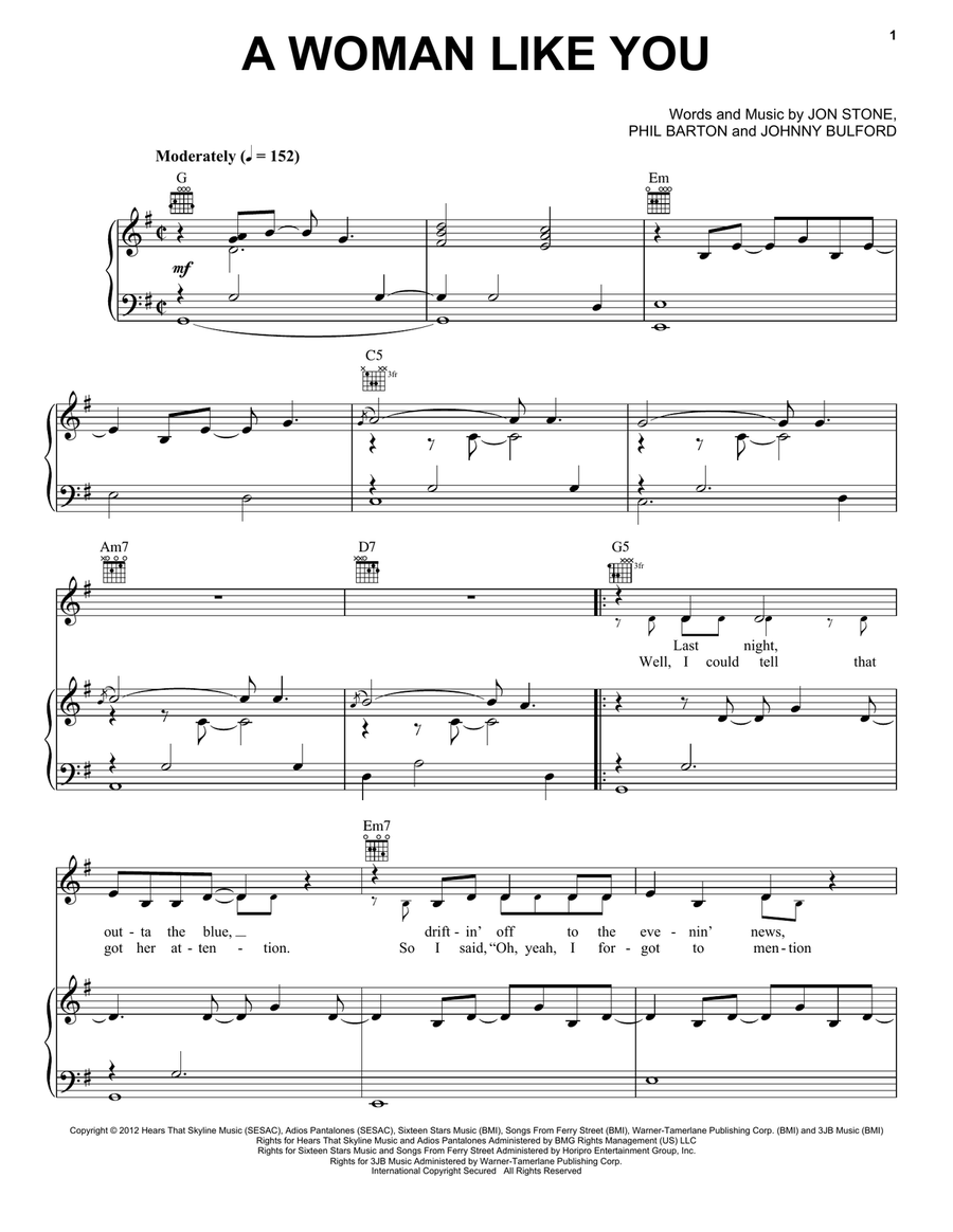 A Woman Like You Acoustic Guitar scores gallery preview page 1
