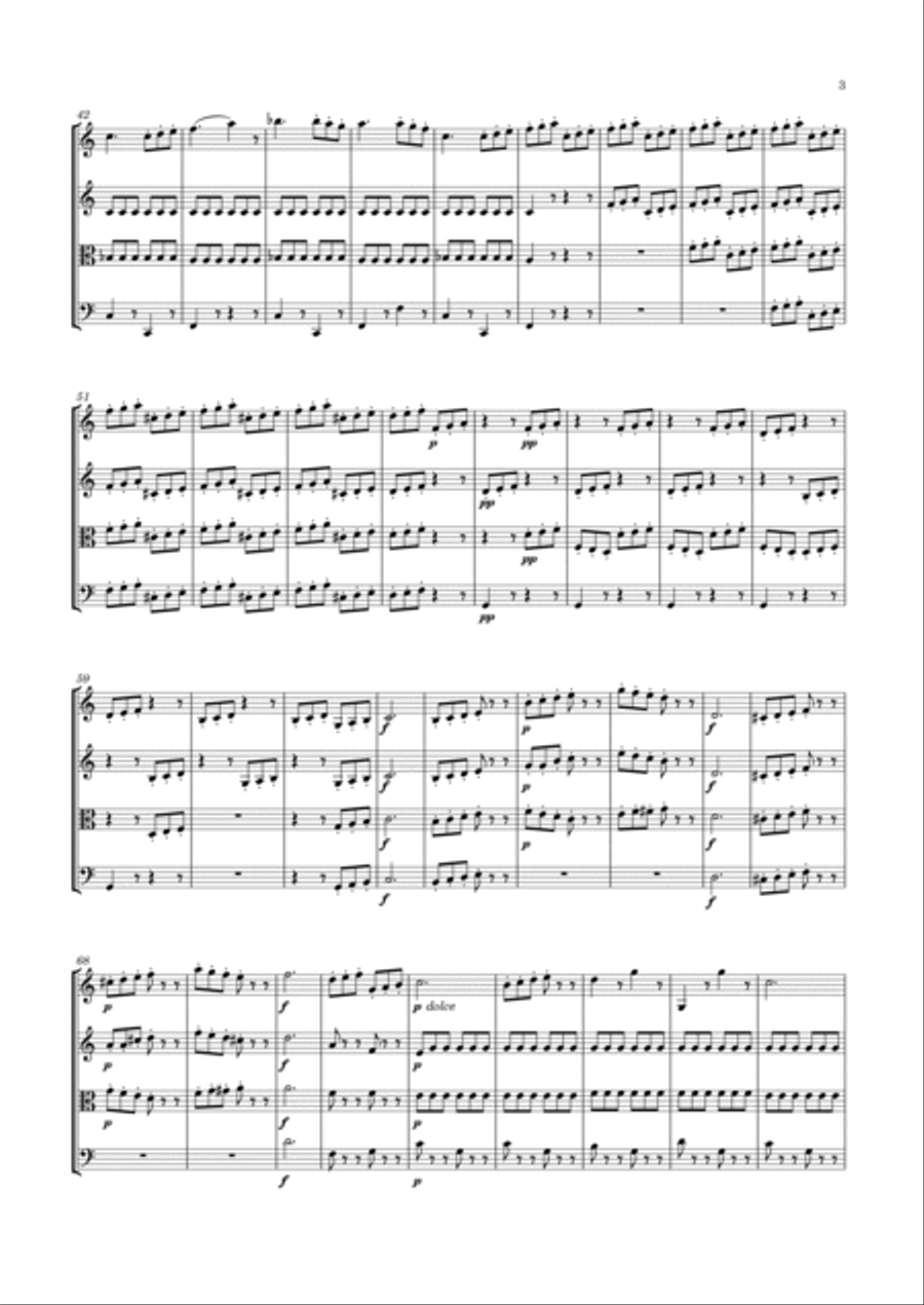 Schubert - String Quartet No.2 in C major, D.32 String Quartet scores gallery preview page 3