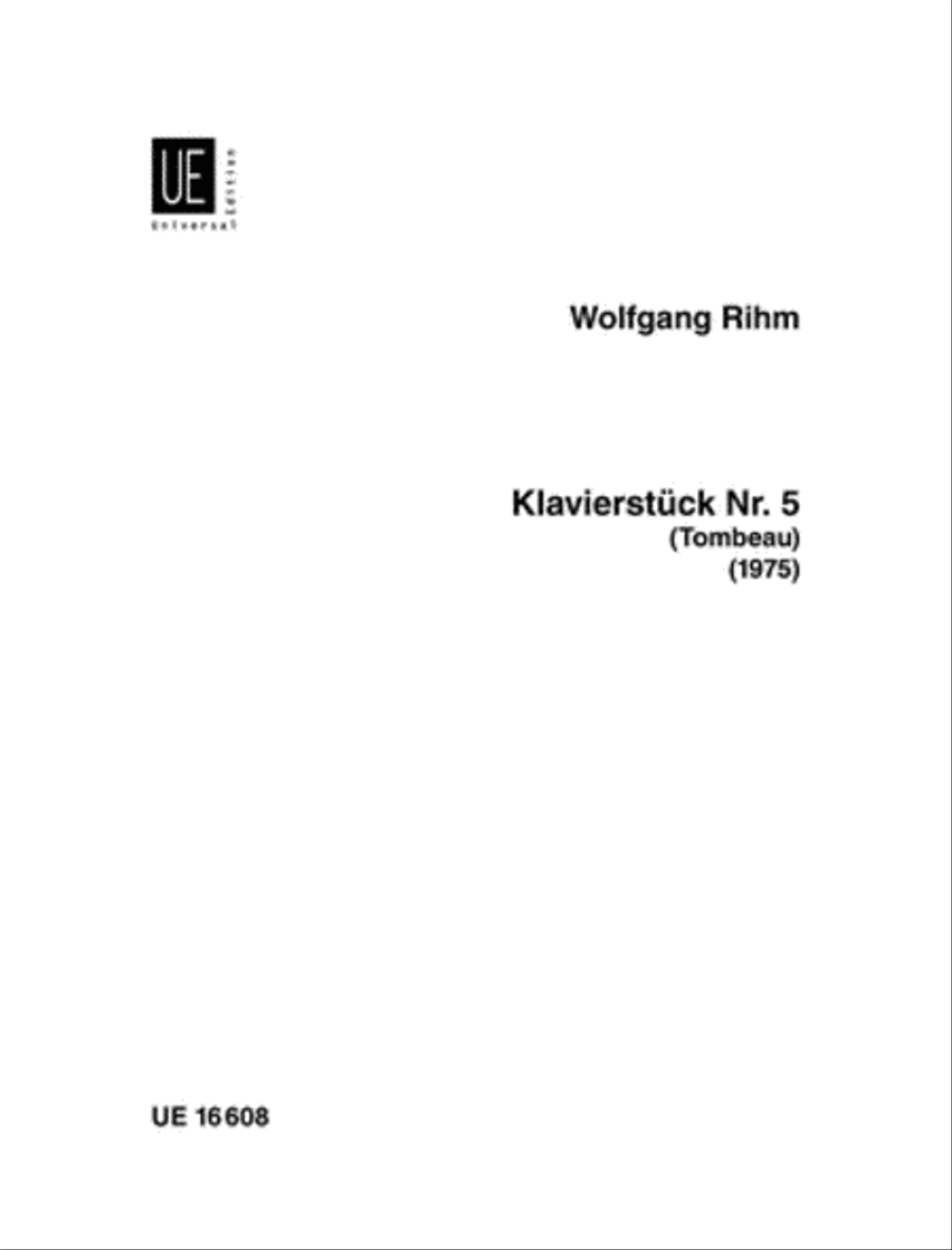 Piano Piece 5, (5 Tombeau) Piano scores gallery preview page 1