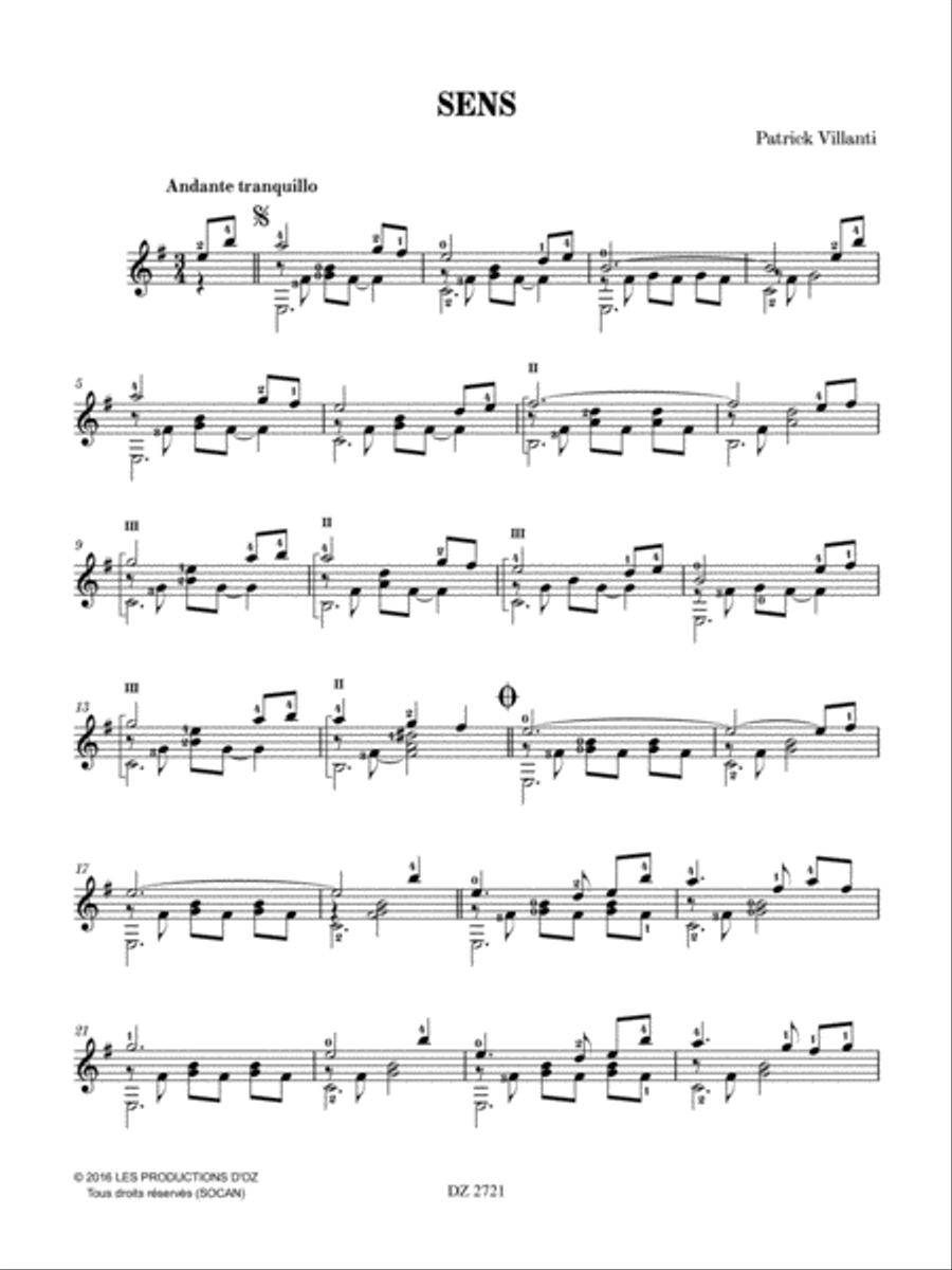 Sens Sens Classical Guitar scores gallery preview page 2