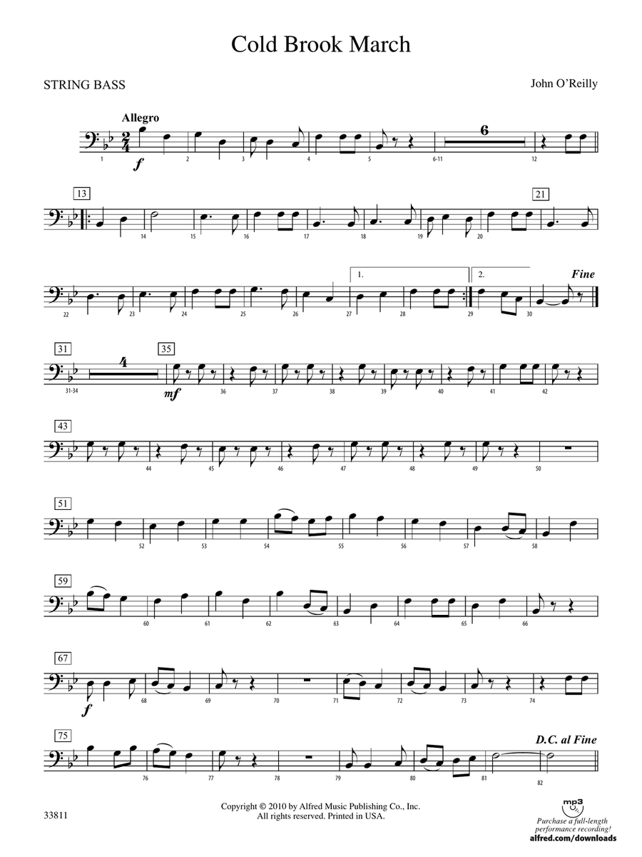 Cold Brook March: (World Part) String Bass