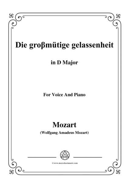 Mozart-Die groβmütige gelassenheit,in D Major,for Voice and Piano image number null
