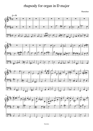 Rhapsody in d major for organ