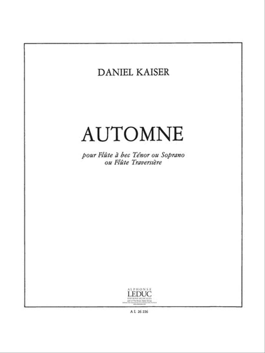 Automne For Flute Or Recorder Solo Recorder scores gallery preview page 1