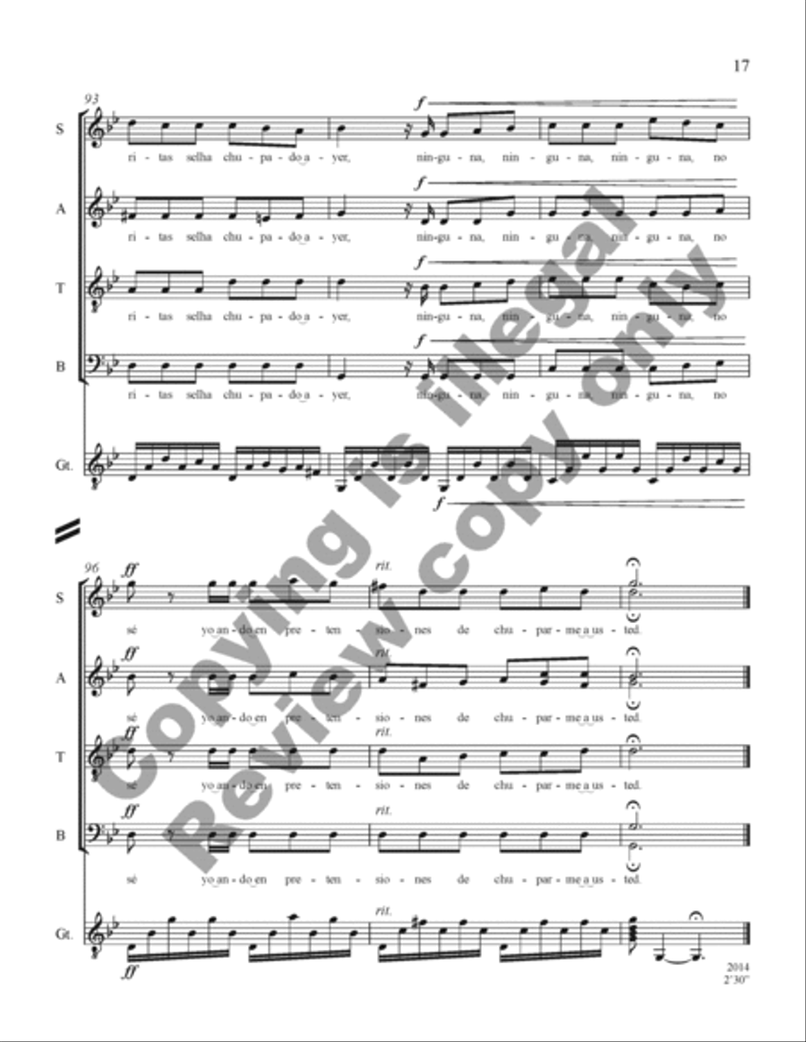 Three Mexican Folk Songs Three Mexican Folk Songs 4-Part scores gallery preview page 36