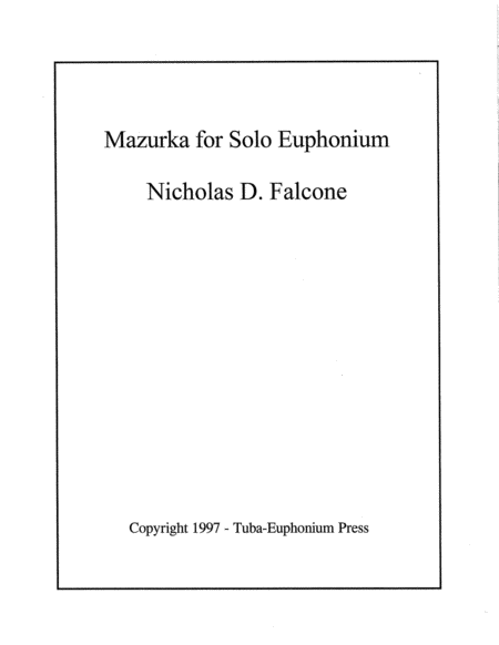 Mazurka for Solo Euphonium