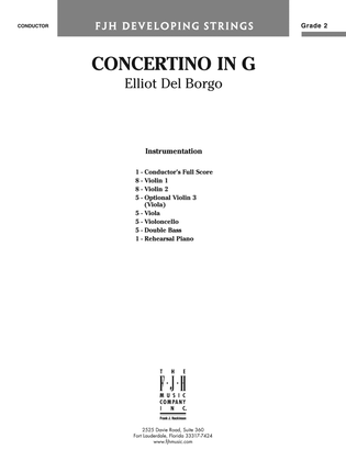Book cover for Concertino in G: Score