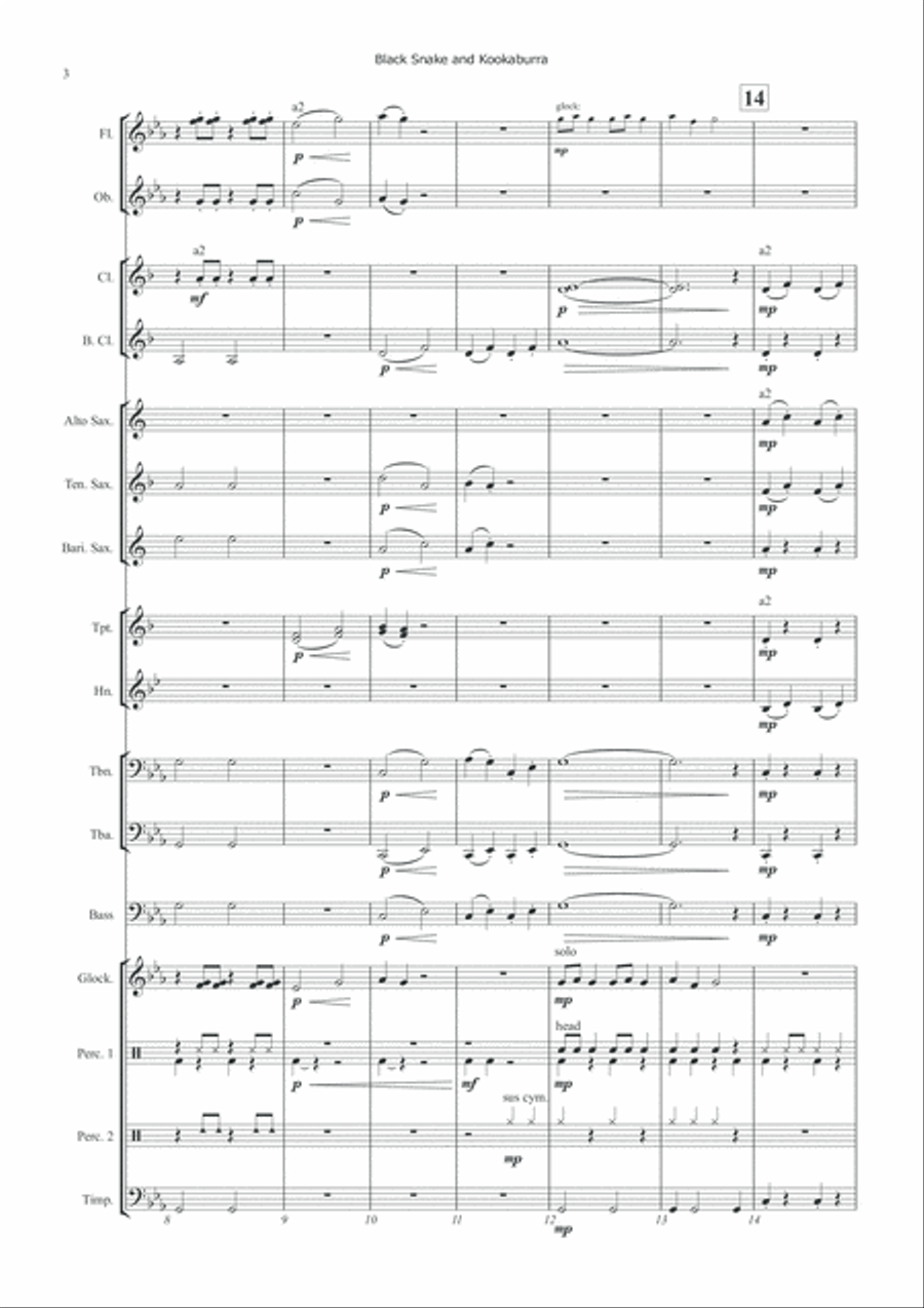 Black Snake and Kookaburra Concert Band scores gallery preview page 5