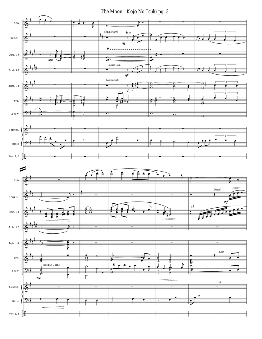 Moon Over the Ruined Castle - Kojo No Tsuki Concert Band scores gallery preview page 4