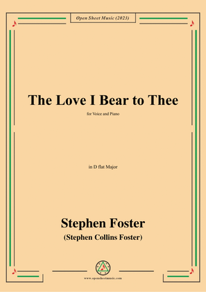 Book cover for S. Foster-The Love I Bear to Thee,in D flat Major