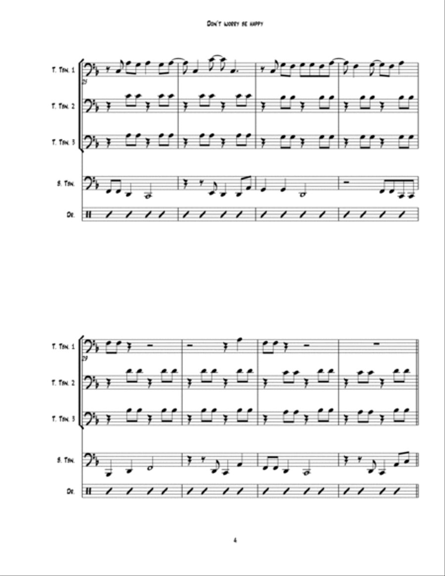Don't Worry, Be Happy Don't Worry, Be Happy Trombone Solo scores gallery preview page 4
