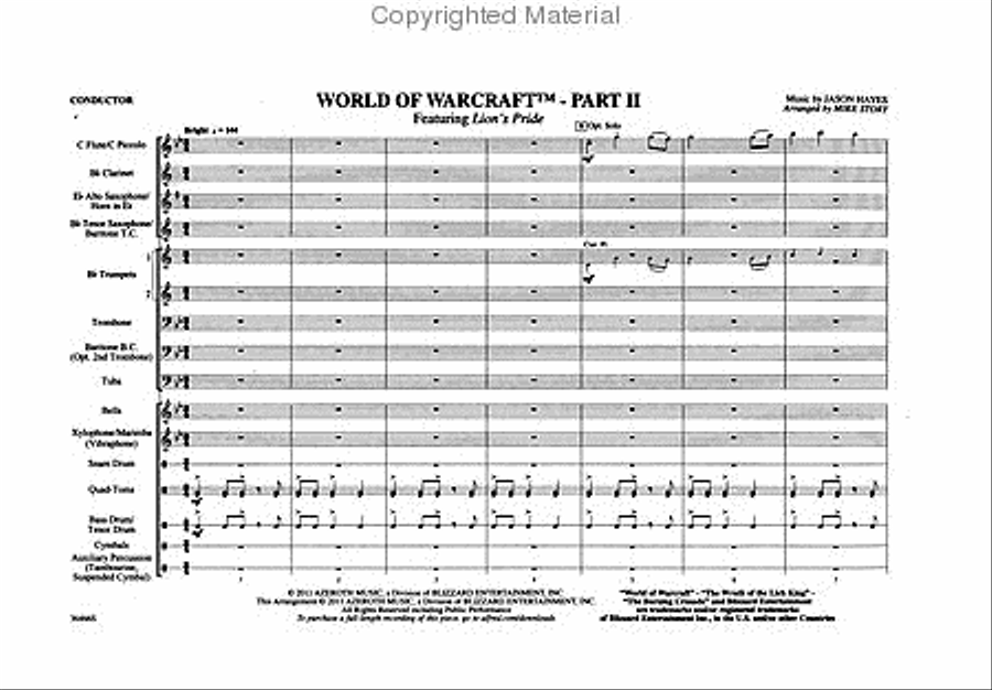 World of Warcraft, Part II Marching Band scores gallery preview page 2