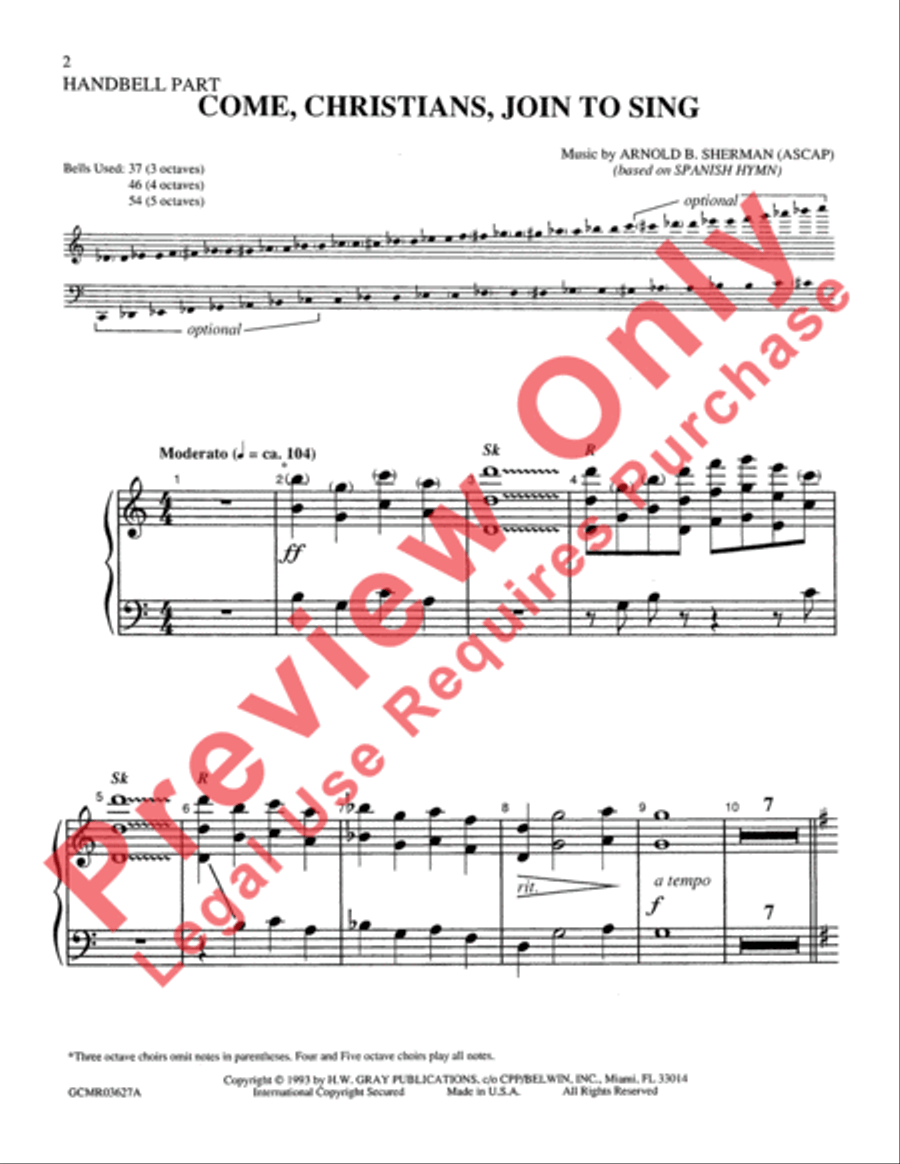 Come, Christians, Join to Sing Choir scores gallery preview page 2