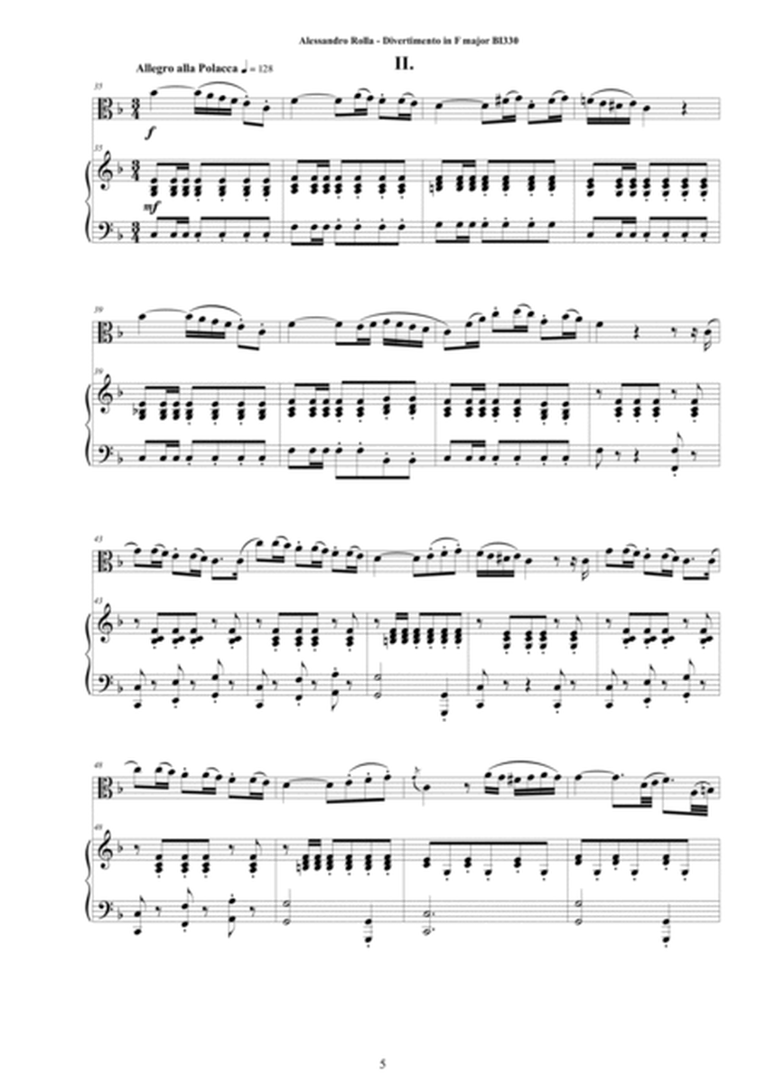 Rolla A - Divertimento in F major BI 330 - for Viola and Piano - Score and Part image number null