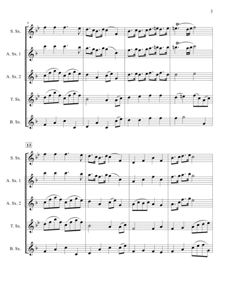 Trumpet Tune For Saxophone Quartet (SATB or AATB) image number null