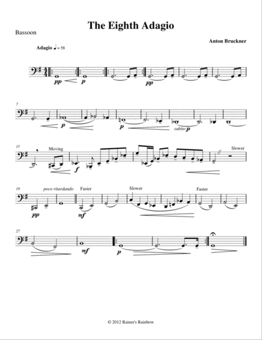 Bruckner 1887 Symphony No 8 Adagio for Woodwind Quartet Woodwind Quintet scores gallery preview page 4