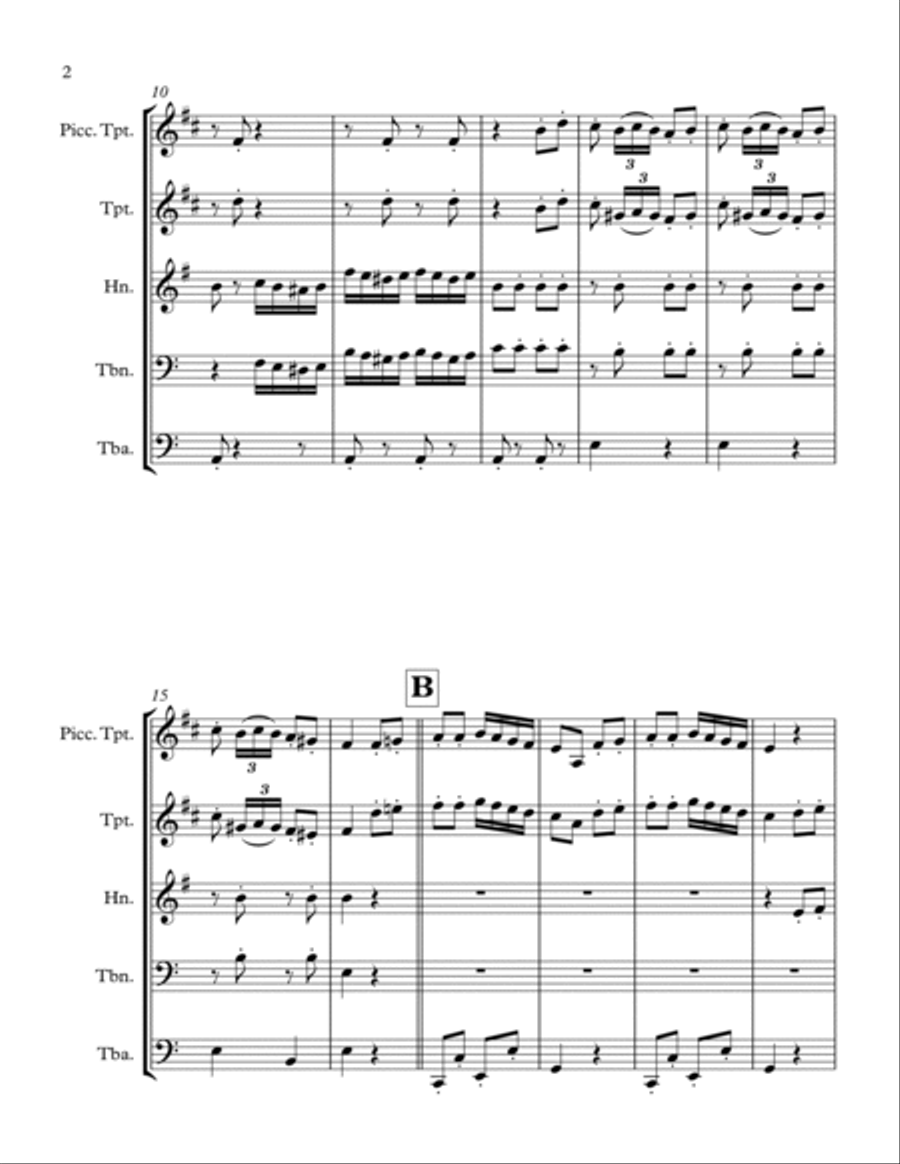 Rondo Alla Turca: Brass Quintet Brass Quintet scores gallery preview page 2