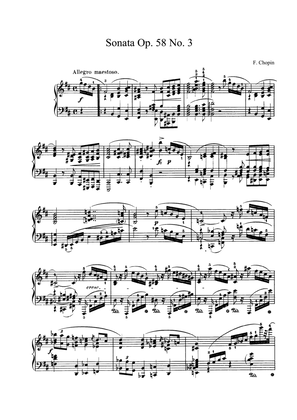 Book cover for Chopin Piano Sonata Op. 58 No. 3 in B Minor