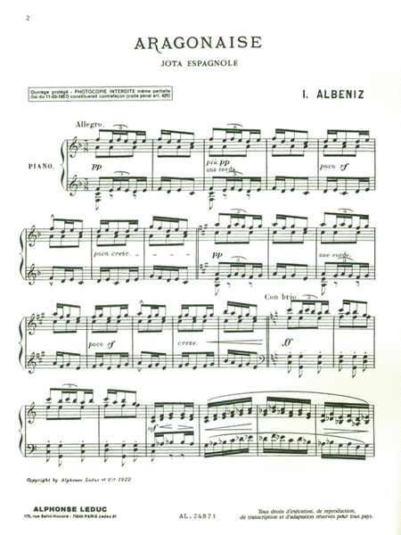 10 Pieces (piano Solo) by Isaac Albeniz Piano Solo - Sheet Music
