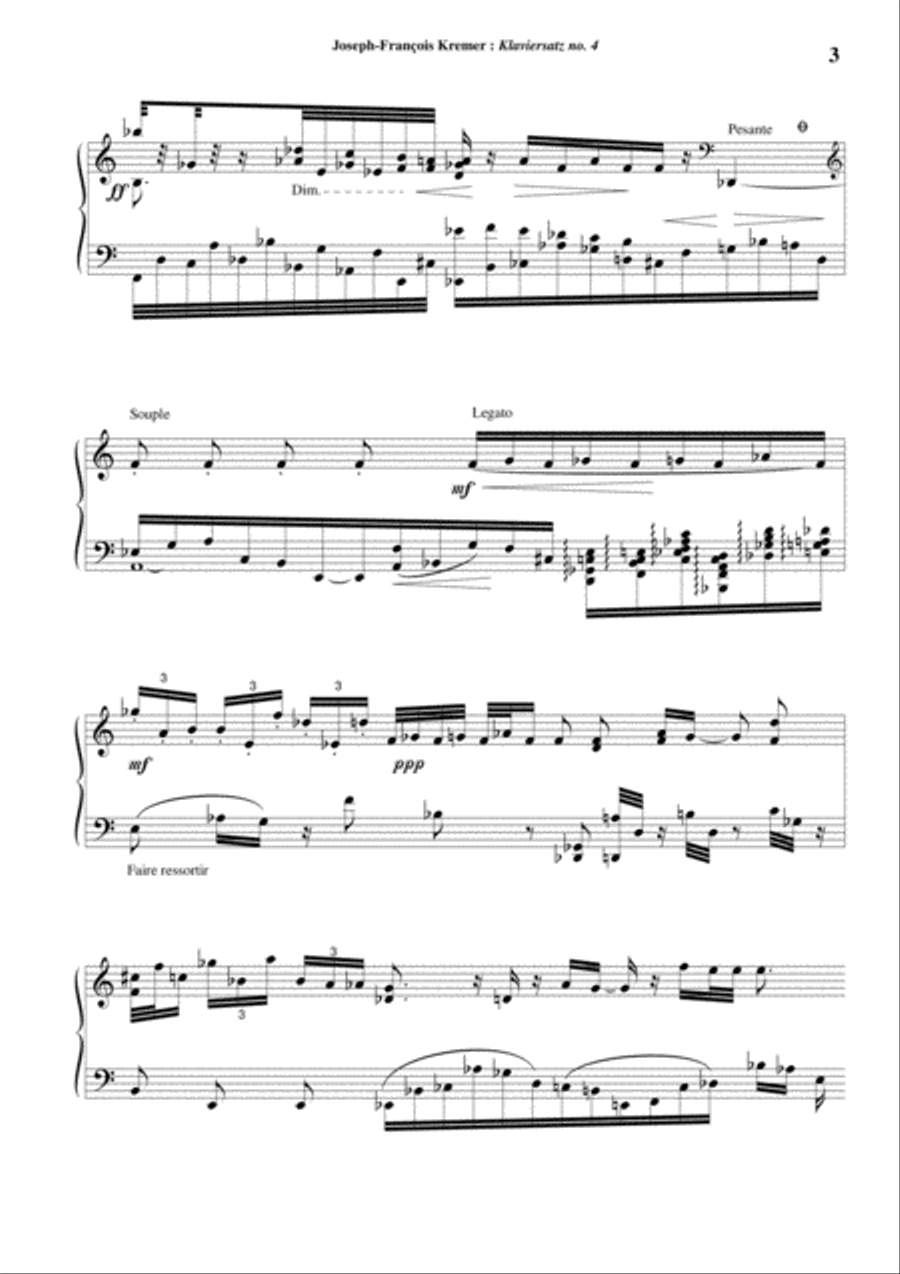Joseph-François Kremer: Klaviersatz no. 4 Piano Solo scores gallery preview page 3