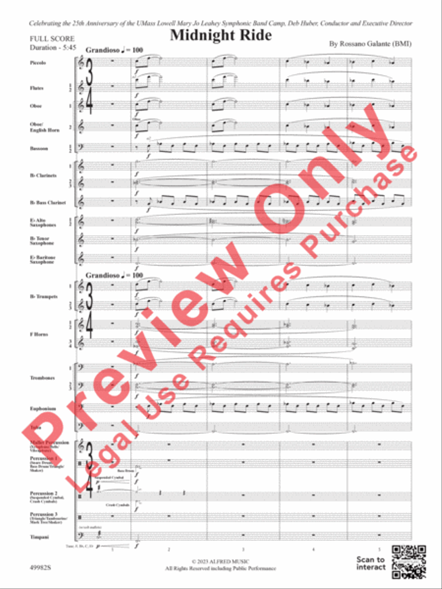 Midnight Ride Concert Band scores gallery preview page 4