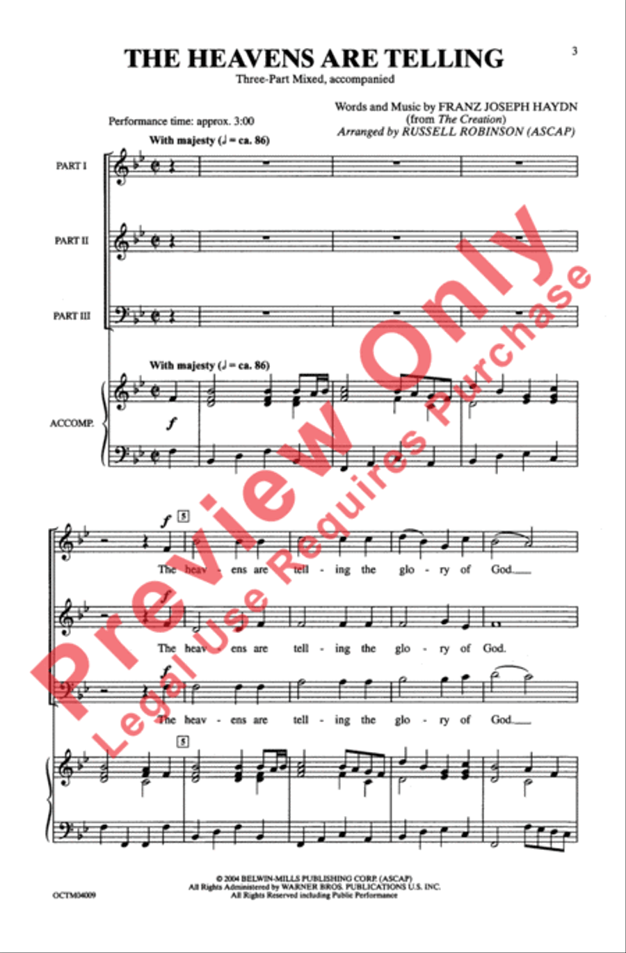 The Heavens Are Telling The Heavens Are Telling 3-Part scores gallery preview page 3