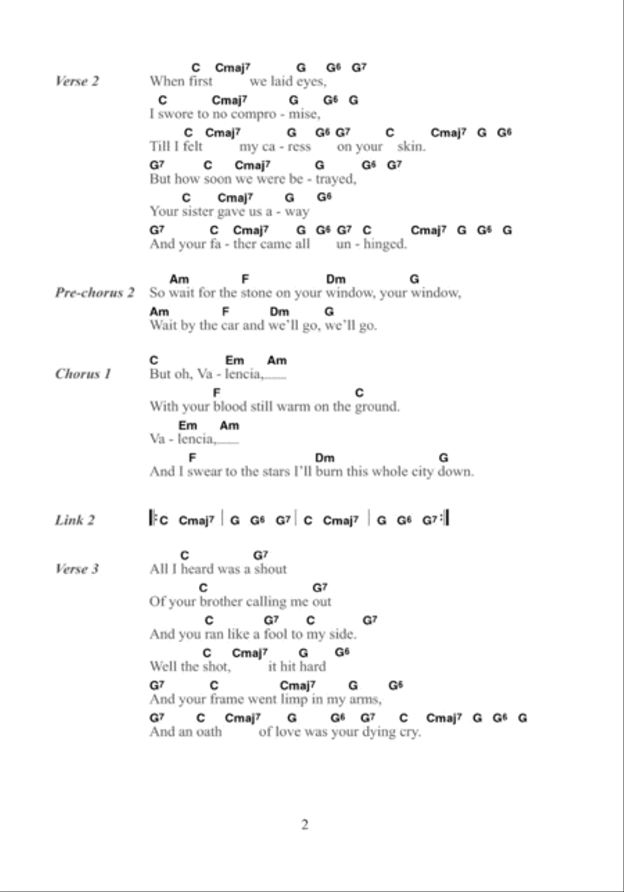 O Valencia! O Valencia! Acoustic Guitar scores gallery preview page 2