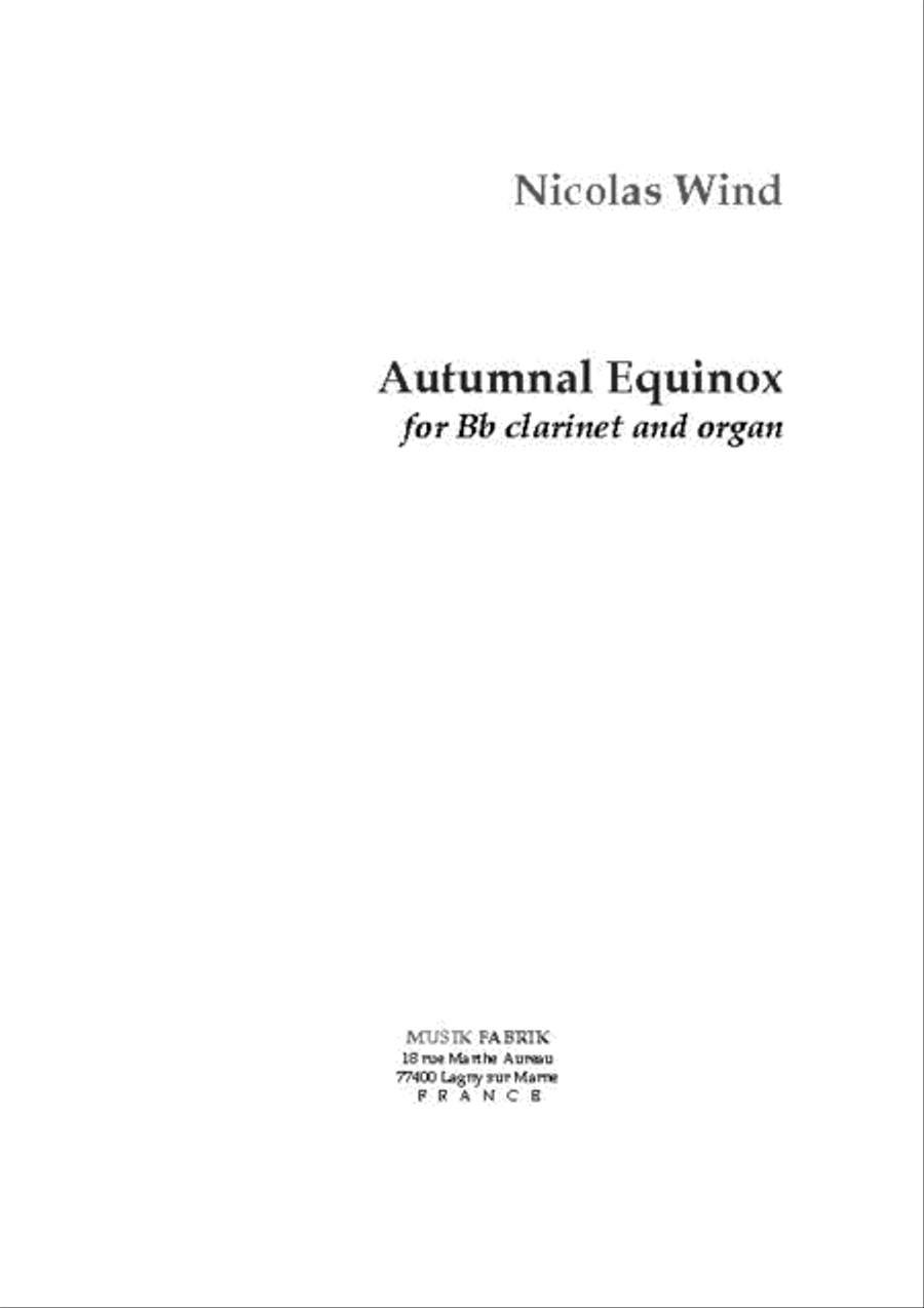 Autumnal Equinox B-Flat Clarinet scores gallery preview page 1