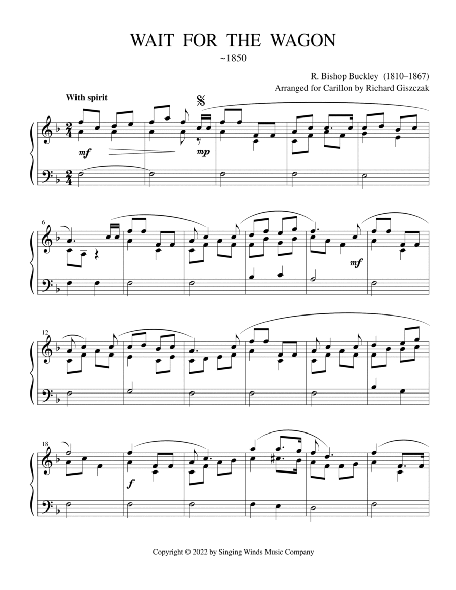 Wait for the Wagon Carillon scores gallery preview page 1