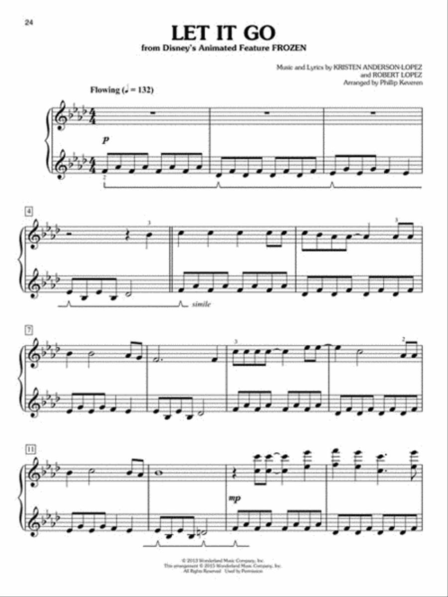 Disney Songs for Easy Classical Piano Easy Piano scores gallery preview page 4