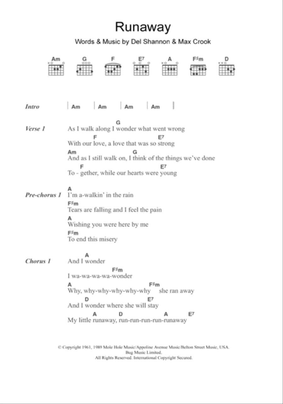 Runaway Acoustic Guitar scores gallery preview page 1