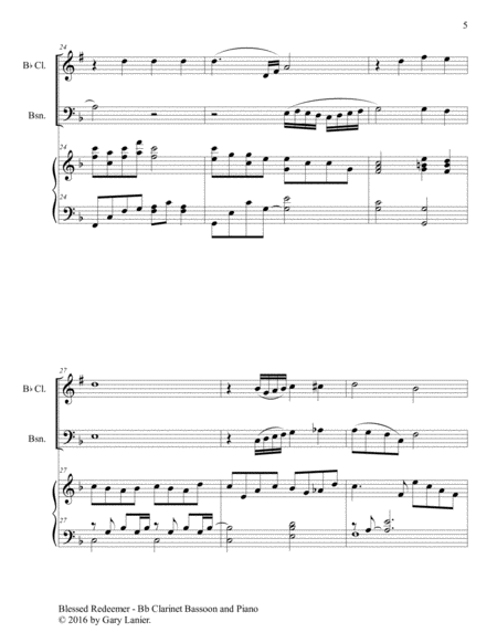 BLESSED REDEEMER(Trio – Bb Clarinet, Bassoon & Piano with Score/Parts) image number null