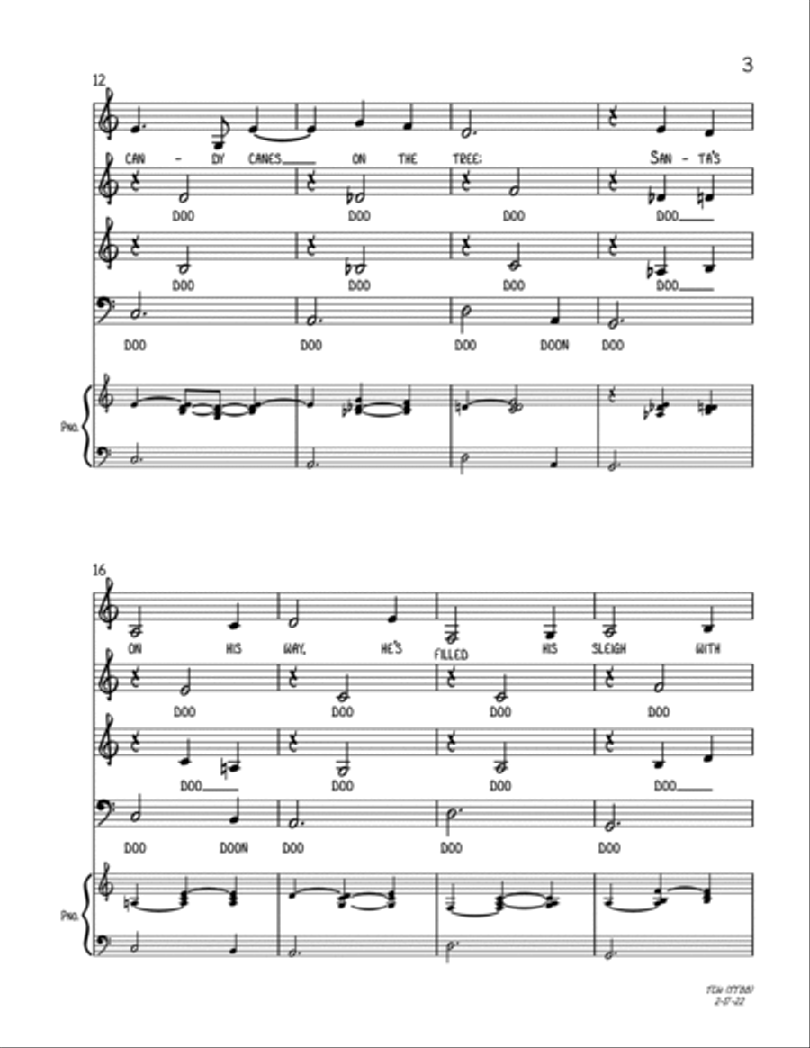 The Christmas Waltz TTBB scores gallery preview page 3