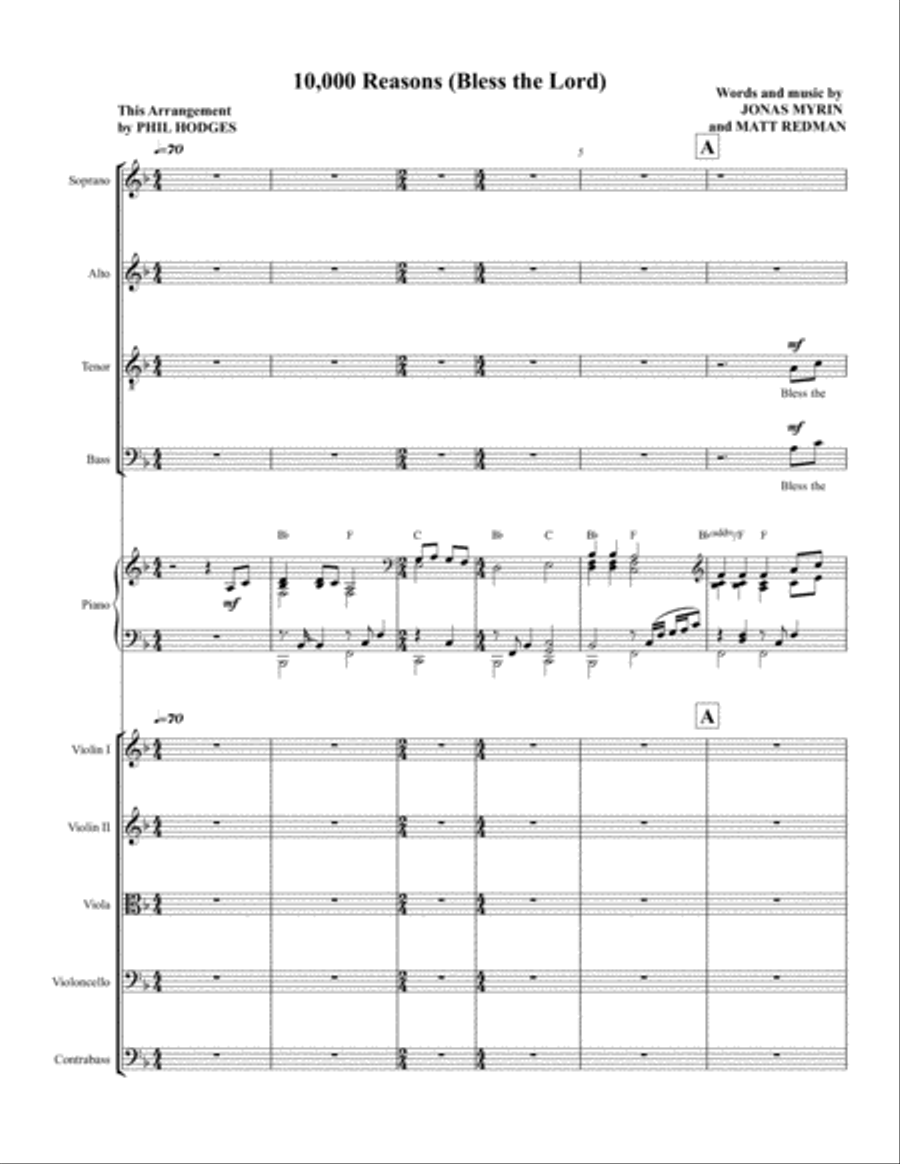 10,000 Reasons (Bless The Lord) 4-Part scores gallery preview page 2