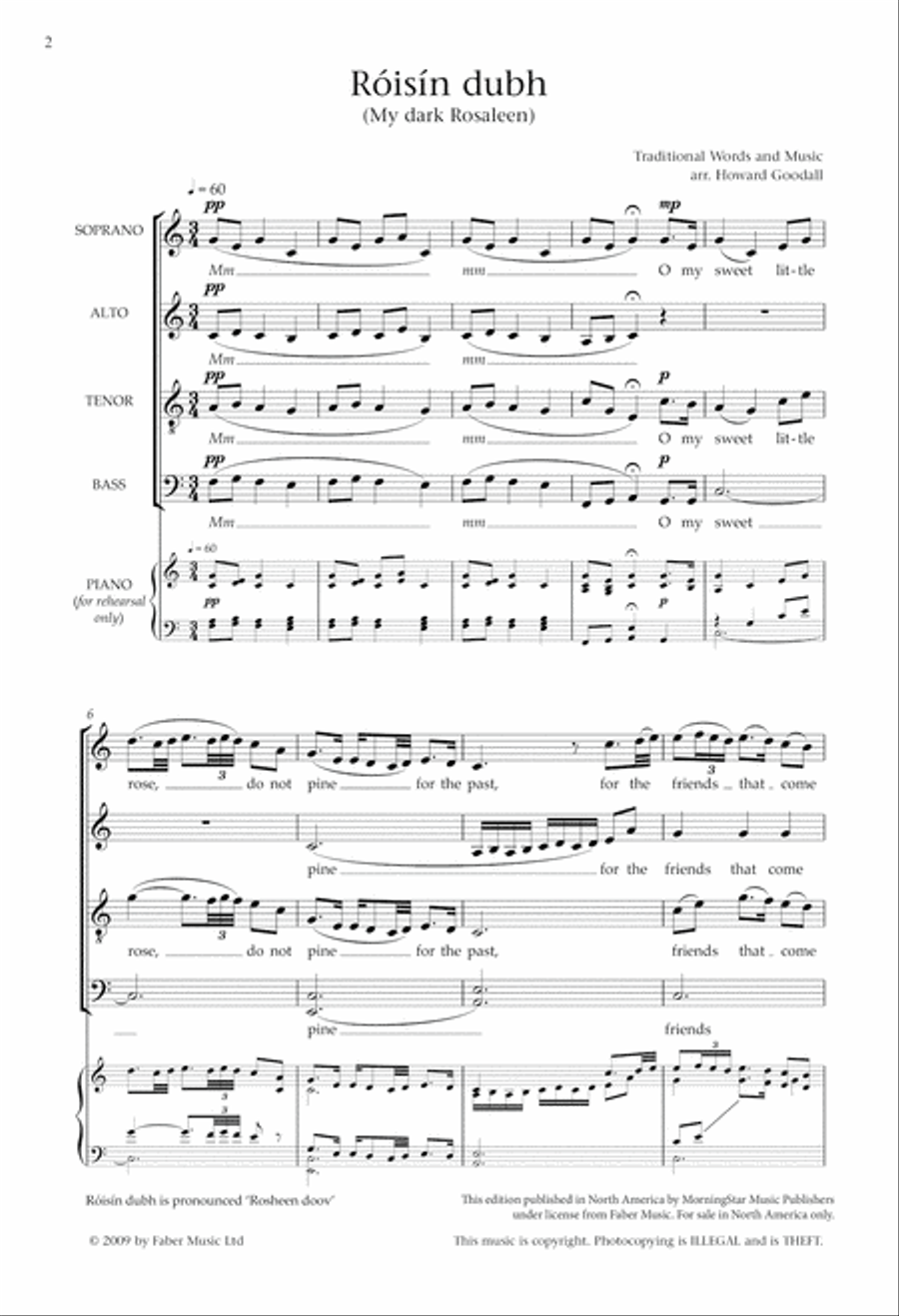 Róisín dubh from Danny Boy: Three Irish Ballads 4-Part scores gallery preview page 2