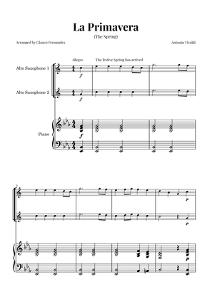 La Primavera (The Spring) by Vivaldi - Alto Saxophone Duet and Piano